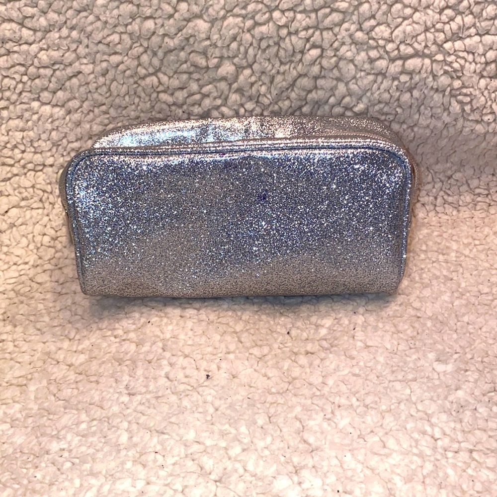 Jaclyn Hill silver glitter makeup travel cosmetics case